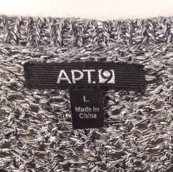 AA567 APT 9, Sweater, Boatneck, lg., Black&silver - Picture 3 of 5